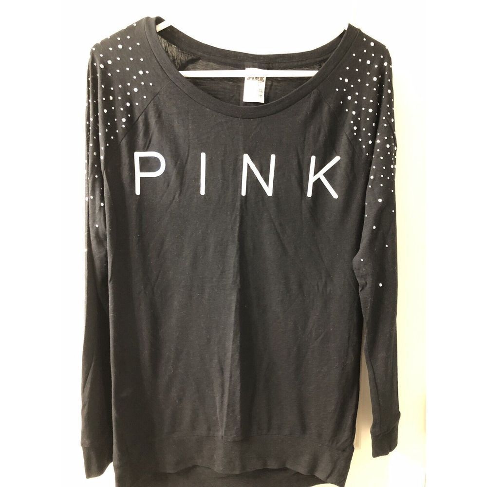 PINK Victoria’s Secret Black Long Sleeve Lightweight Shirt Size‎ Small NWOT